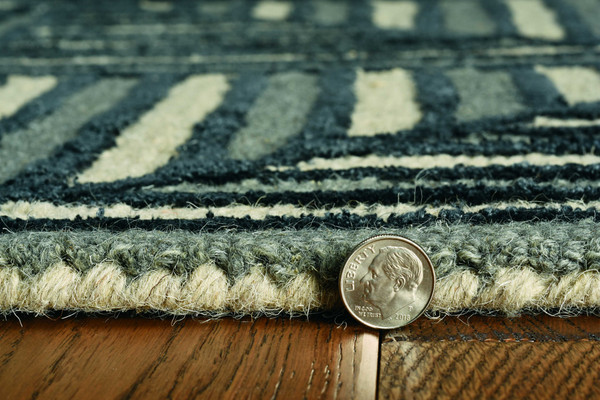 Homeroots 27" X 96" Navy Or Charcoal Wool Or Viscose Rug 374968