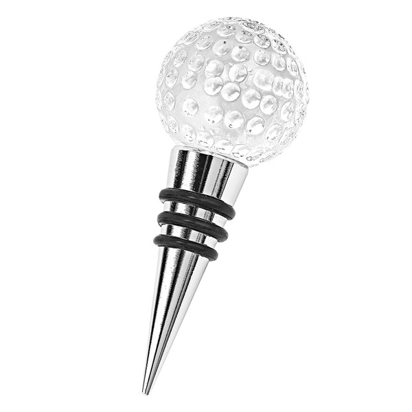 Homeroots Hand Crafted Crystal Golf Ball Bottle Stopper 375771