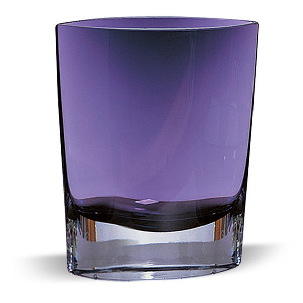 Homeroots 8" Mouth Blown Glass European Made Light Violet Pocket Shaped Vase 375812