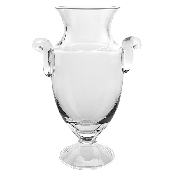 Homeroots 10" Mouth Blown Crystal European Made Trophy Vase 375816