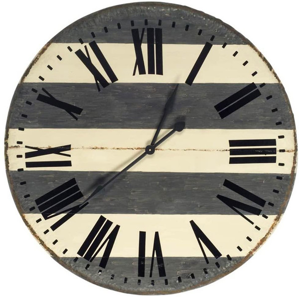 Homeroots 42" Oversize Round Farmhouse Style Wall Clock W/ Faux Rusted Edge 376201