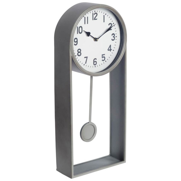Homeroots Small Pendulum Silver Clock 376204