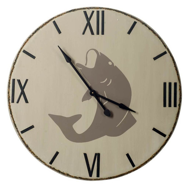 Homeroots 38.5" Round Oversize Lakeside Wall Clock W/ Faux Rusted Edge And Large Roman Numeral 376217