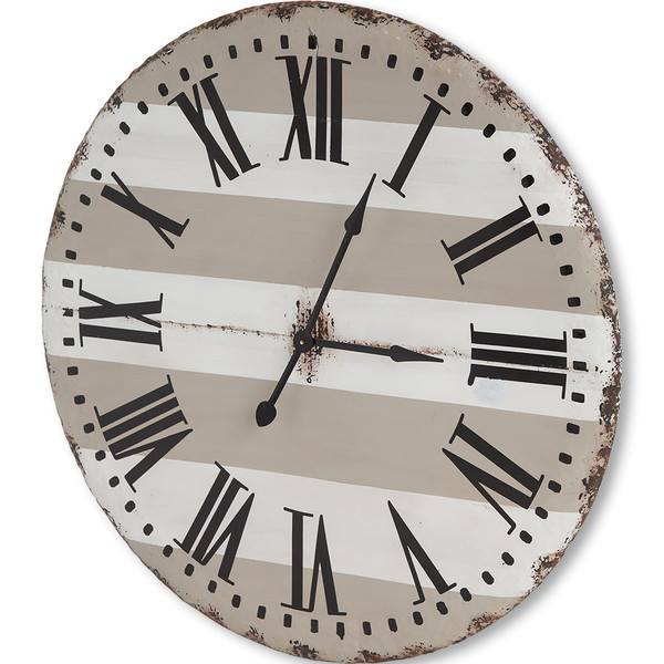 Homeroots 41.5"Oversize Round Farmhouse Wall Clock W/ Faux Rusted Edging 376230