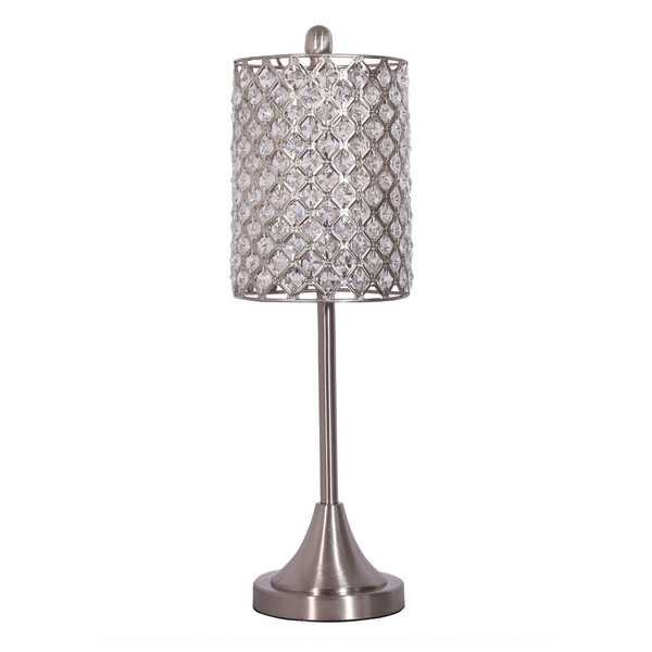 Homeroots Set Of 2 - Metal Table Lamp W Crystal Bead Shade 376261