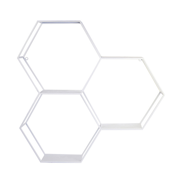 Homeroots Hexagonal Metal Shelf With D-Ring 376648