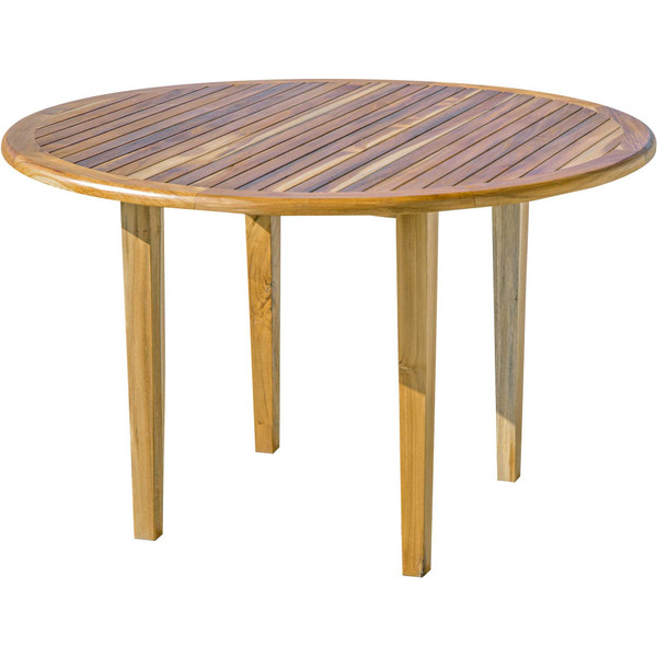 Homeroots 37" Round Compact Teak Dining Table In Natural Finish 376766