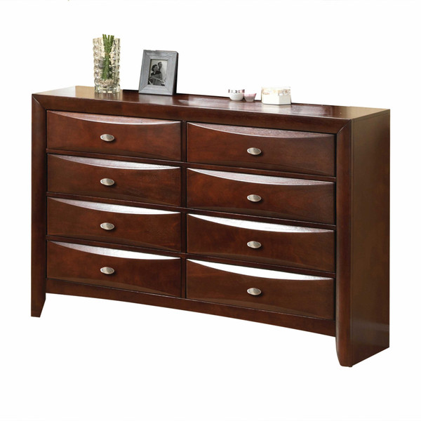 Homeroots 41" Espresso Wood Finish Dresser With 8 Drawers 376976