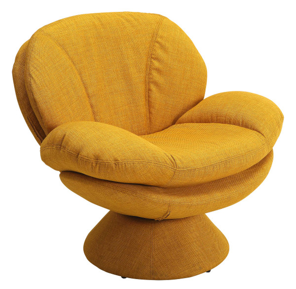 Homeroots Yellow Straw Fabric Swivel Accent Chair 379982