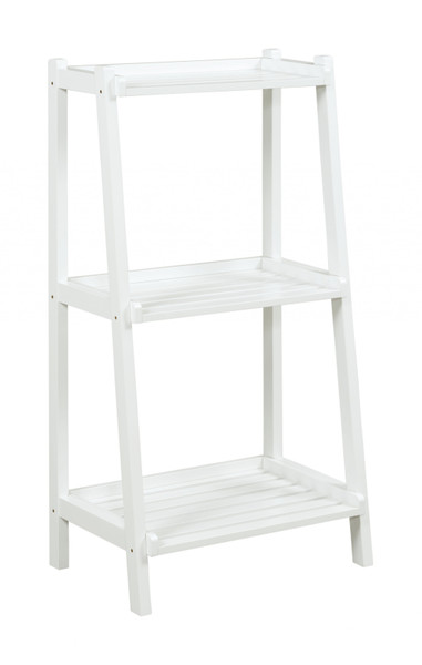 Homeroots 42" Bookcase With 3 Shelves In White 380035