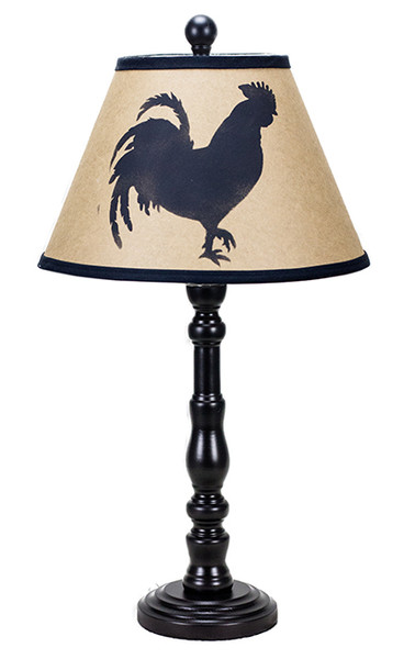 Homeroots Black Traditional Table Lamp With Rooster Printed Shade 380103