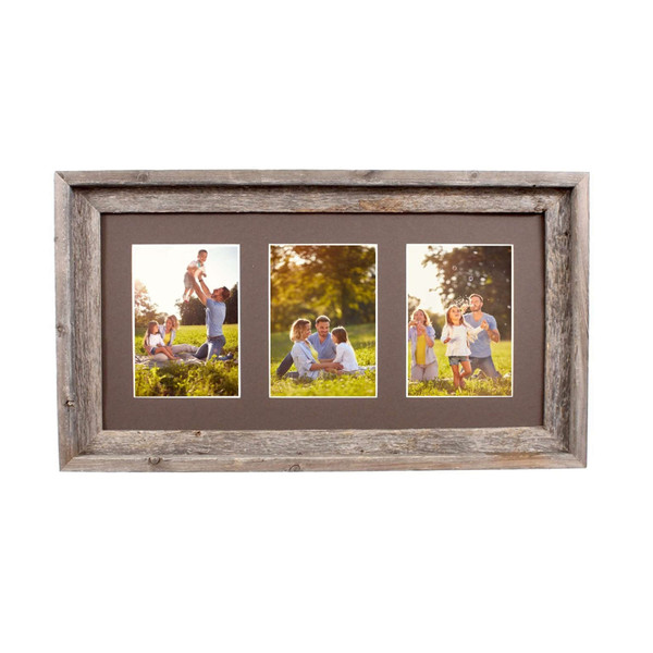 Homeroots 14"X23" Natural Weathered Grey Picture Frame 380292