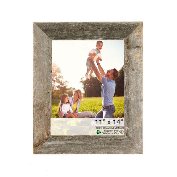Homeroots 11"X14" Rustic Weathered Grey Picture Frame With Plexiglass Holder 380315