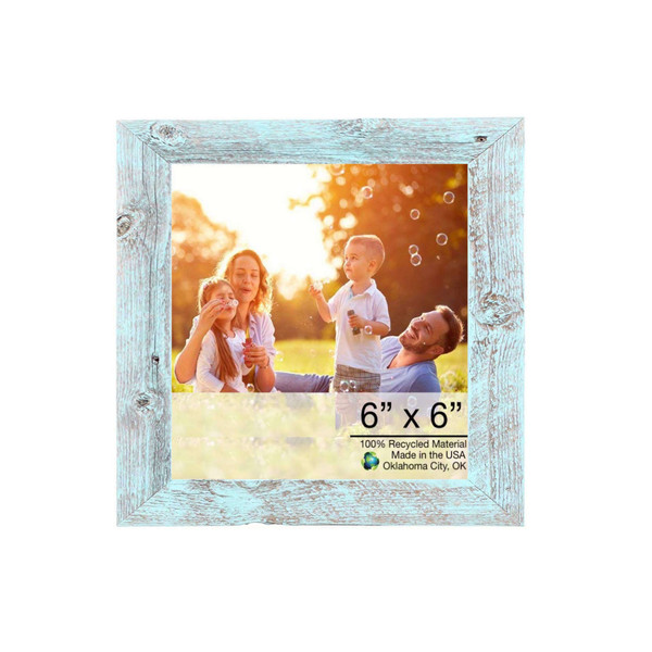 Homeroots 8"X9" Rustic Blue Picture Frame 380361