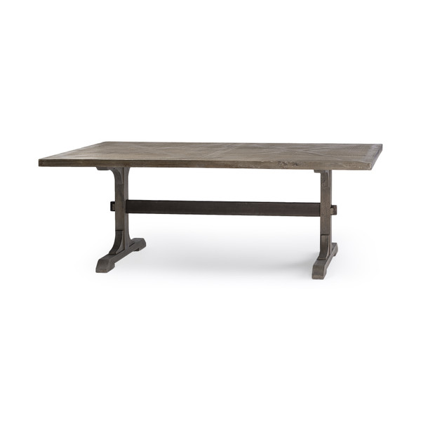 Homeroots 84X40 Grey Solid Wood Top And Base Dining Table 380459