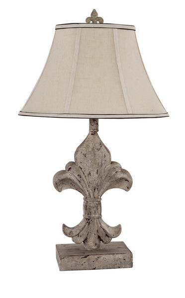 Homeroots Classic French Accent Lamp With Neutral Linen Shade 380496