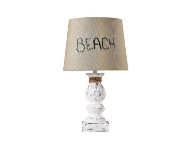 Homeroots Beach Accent Lamp With Natural Rope 380519