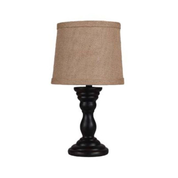 Homeroots Black Accent Lamp With Tan Shade 380530