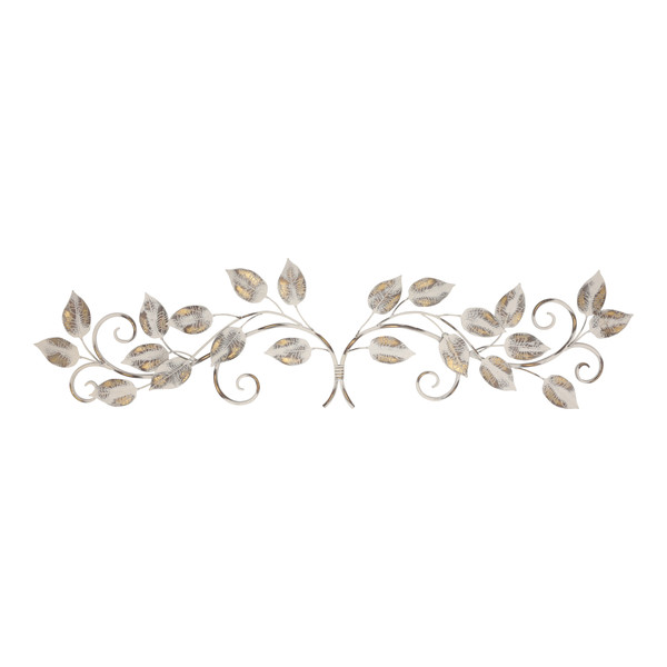 Homeroots Stratton Home Decor White And Bronze Distressed Leaves Over The Door Wall Decor 380827