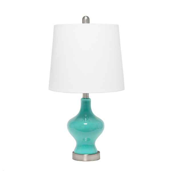 Lalia Home Paseo Table Lamp With White Fabric Shade, Teal LHT-5003-TL
