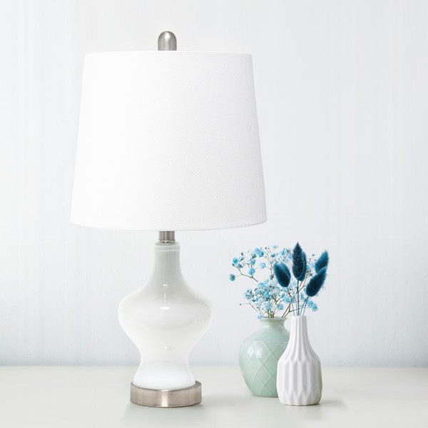 Lalia Home Paseo Table Lamp With White Fabric Shade, White LHT-5003-WH