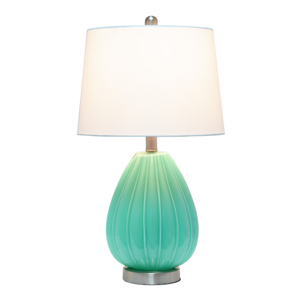 Lalia Home Pleated Table Lamp With White Fabric Shade, Seafoam LHT-5006-SF