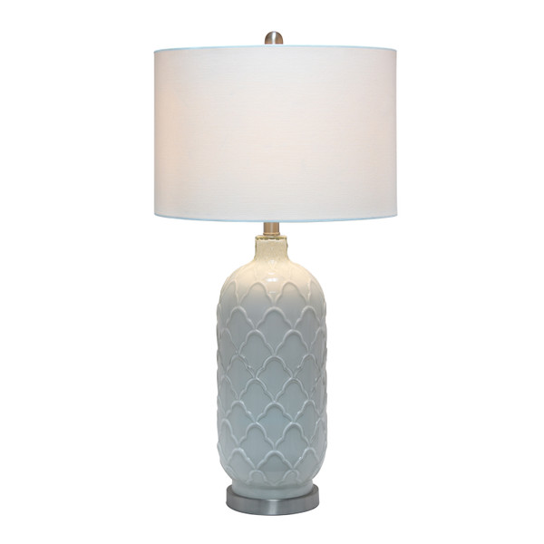 Lalia Home Argyle Classic White Table Lamp With Fabric Shade LHT-5008-WH