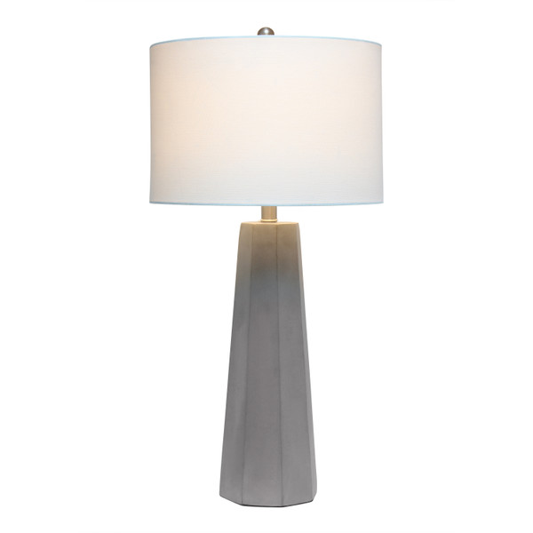 Lalia Home Concrete Pillar Table Lamp With White Fabric Shade LHT-5011-WH