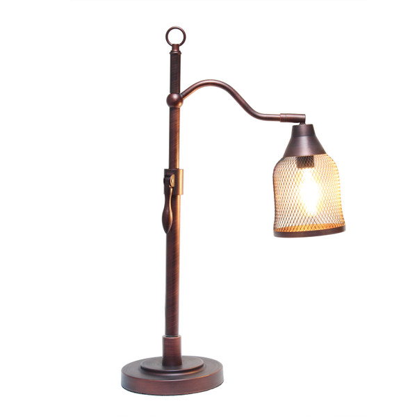 Lalia Home Vintage Arched Table Lamp With Iron Mesh Shade, Red Bronze LHT-5029-RB