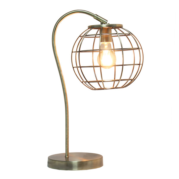 Lalia Home Arched Metal Cage Table Lamp, Antique Brass LHT-5061-AB