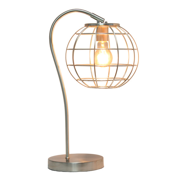 Lalia Home Arched Metal Cage Table Lamp, Brushed Nickel LHT-5061-BN