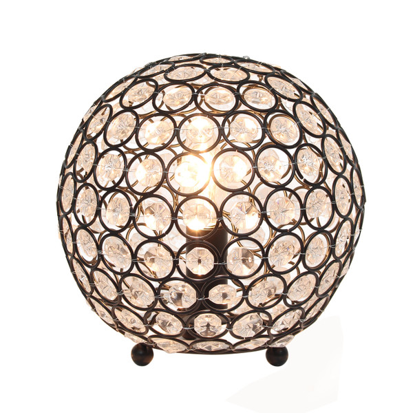 Elegant Designs Elipse 8 Inch Crystal Ball Sequin Table Lamp, Restoration Bronze LT1026-RBZ