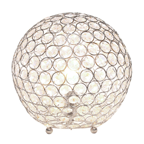 Elegant Designs Elipse 10 Inch Crystal Ball Sequin Table Lamp, Chrome LT1067-CHR