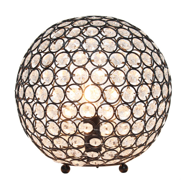 Elegant Designs Elipse 10 Inch Crystal Ball Sequin Table Lamp, Restoration Bronze LT1067-RBZ