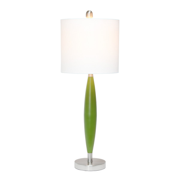 Lalia Home Stylus Table Lamp With White Fabric Shade, Green LHT-5036-GR