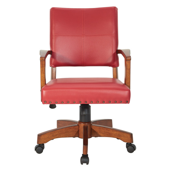 Office Star Deluxe Wood Bankers Chair - Red 109MB-RD