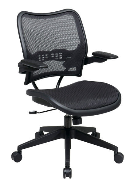 Office Star Deluxe Airgrid Seat And Back Chair With Cantilever Arms - Black 13-77N1P3