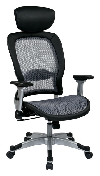 Office Star Professional Light Air Grid Back And Seat Chair With Headrest - Platinum 327-66C61F6HL