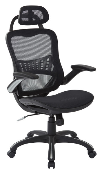 Office Star Vertical Chair With Nylon Arms And Headrest - Black 69906HR-3