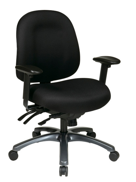Office Star Multi-Function Mid Back Chair With Seat Slider And Titanium Finish Base - Taupe 8512-231