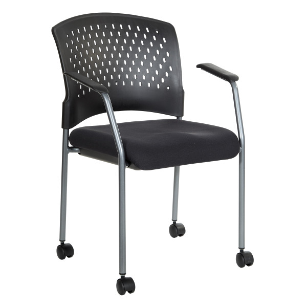 Office Star Titanium Finish Visitors Chair - Coal 8640R-30