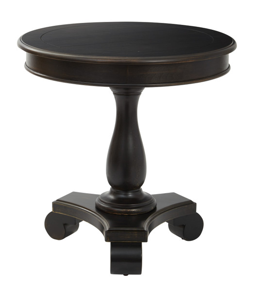 Office Star Avalon Round Accent Table - Antique Black BP-AVLAT-YCM1