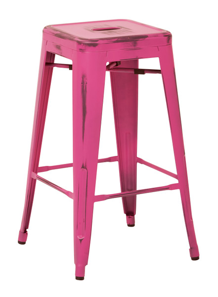 Office Star Bristow 26" Antique Metal Barstools - Antique Pink (Set Of 2) BRW3026A2-AP