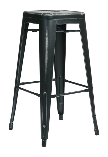 Office Star Bristow 30" Antique Metal Barstool - Antique Black (Set Of 4) BRW3030A4-AB