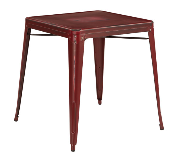 Office Star Bristow Antique Metal Table - Antique Red BRW432-ARD