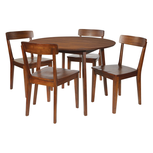 Office Star Chesterfield 5 Piece Dining Set - Walnut CHEDTK-WA