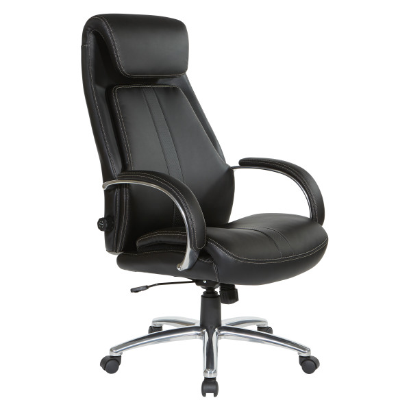Office Star Bonded Leather Executive Chair - Black EC62119AL-EC3