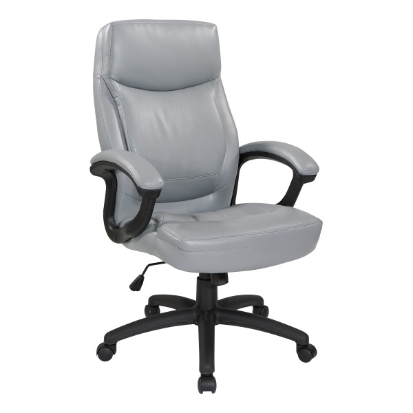 Office Star Executive High Back Bonded Leather Chair - Charcoal Grey EC6583-EC42