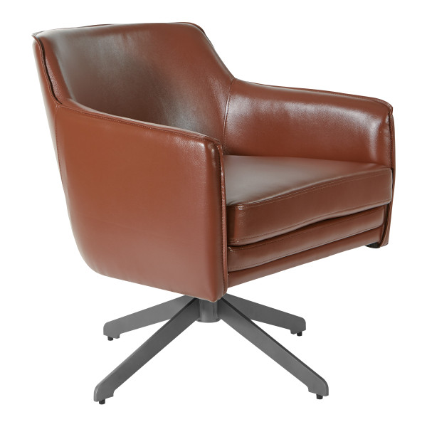Office Star Faux Leather Guest Chair - Saddle FLH5974BK-U41