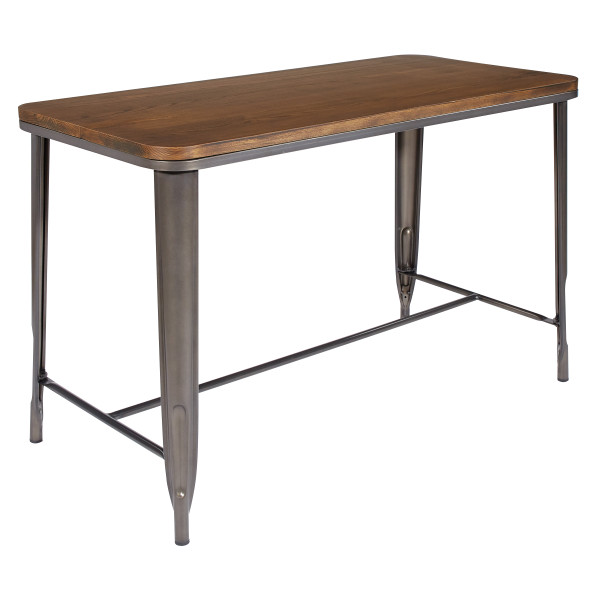Office Star Indio Industrial Steel Rectangle Dining Table - Matte Industrial Steel IND4730-C209-1